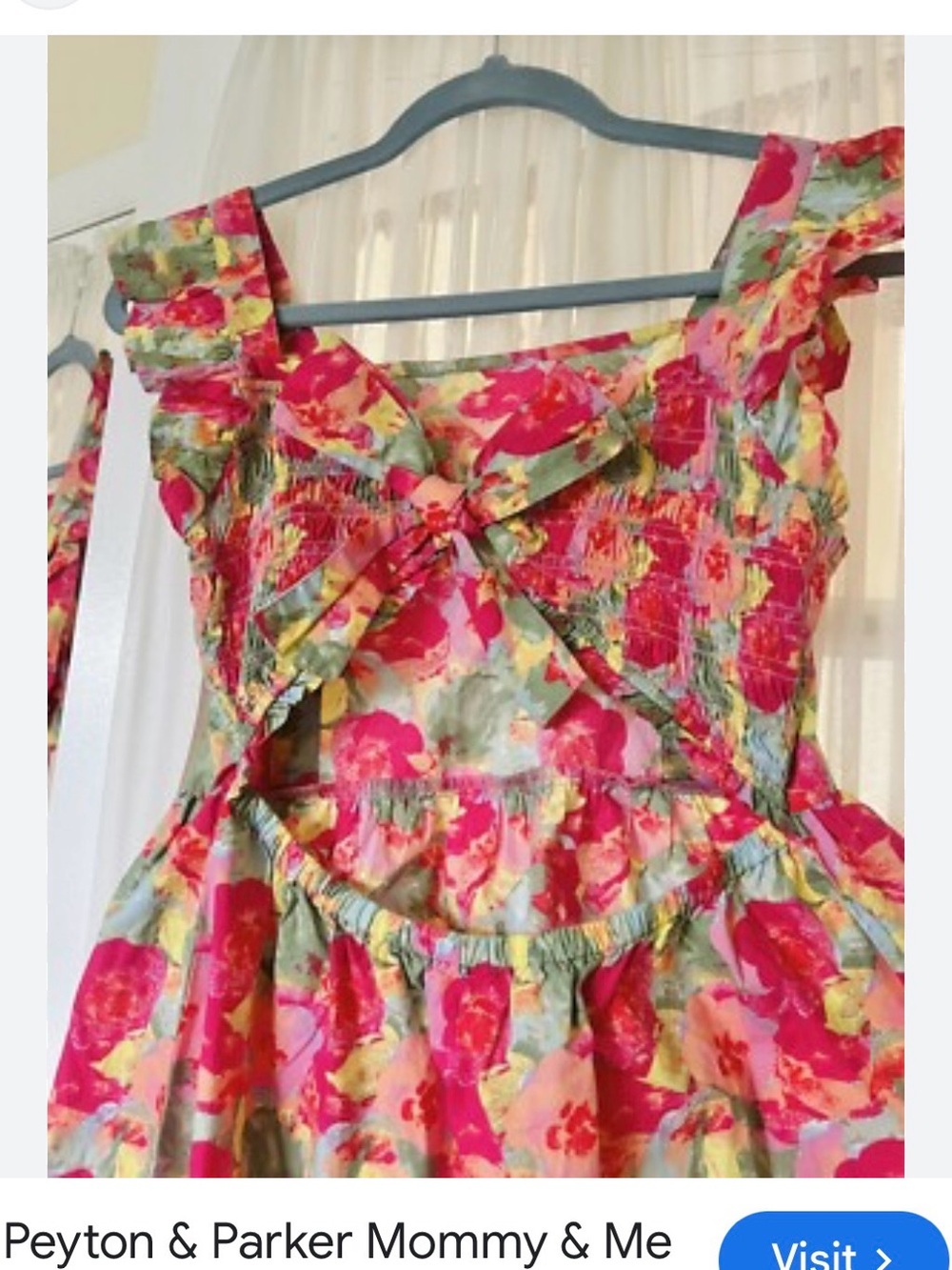 Peyton & Parkers Floral Ruffle Sleeve Maxi Dress - Pink & Green Print - Picture 2 of 5